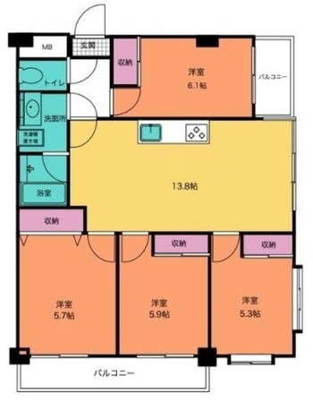 カーサソラール大門の物件間取画像